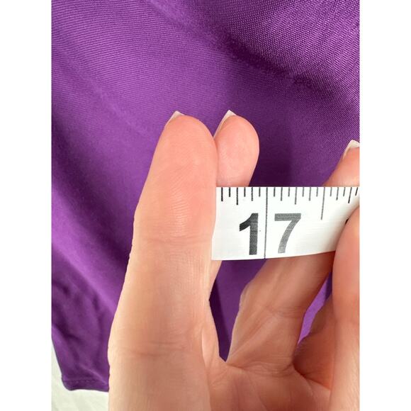 Zara Top Womens XS Purple Satin Crop Cowl Neck Asymmetrical Party - Picture 6 of 6